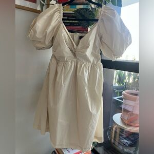 En Saison Cream Puff Sleeve Mini Dress